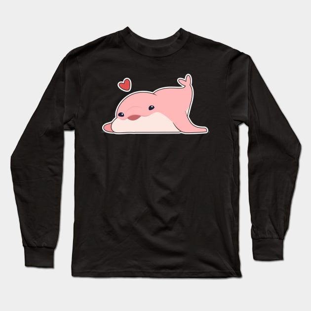 Dolphin Love with Heart Long Sleeve T-Shirt by Markus Schnabel